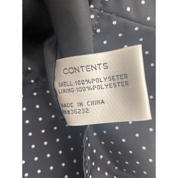 Gallery Women Black White Polka Dot Water Repellent Raincoat Size L - Picture 10 of 10